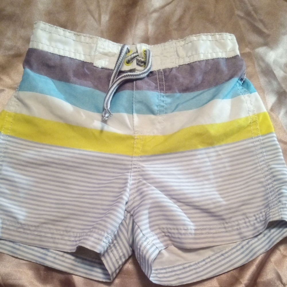Striped Swim Shorts with Drawstring